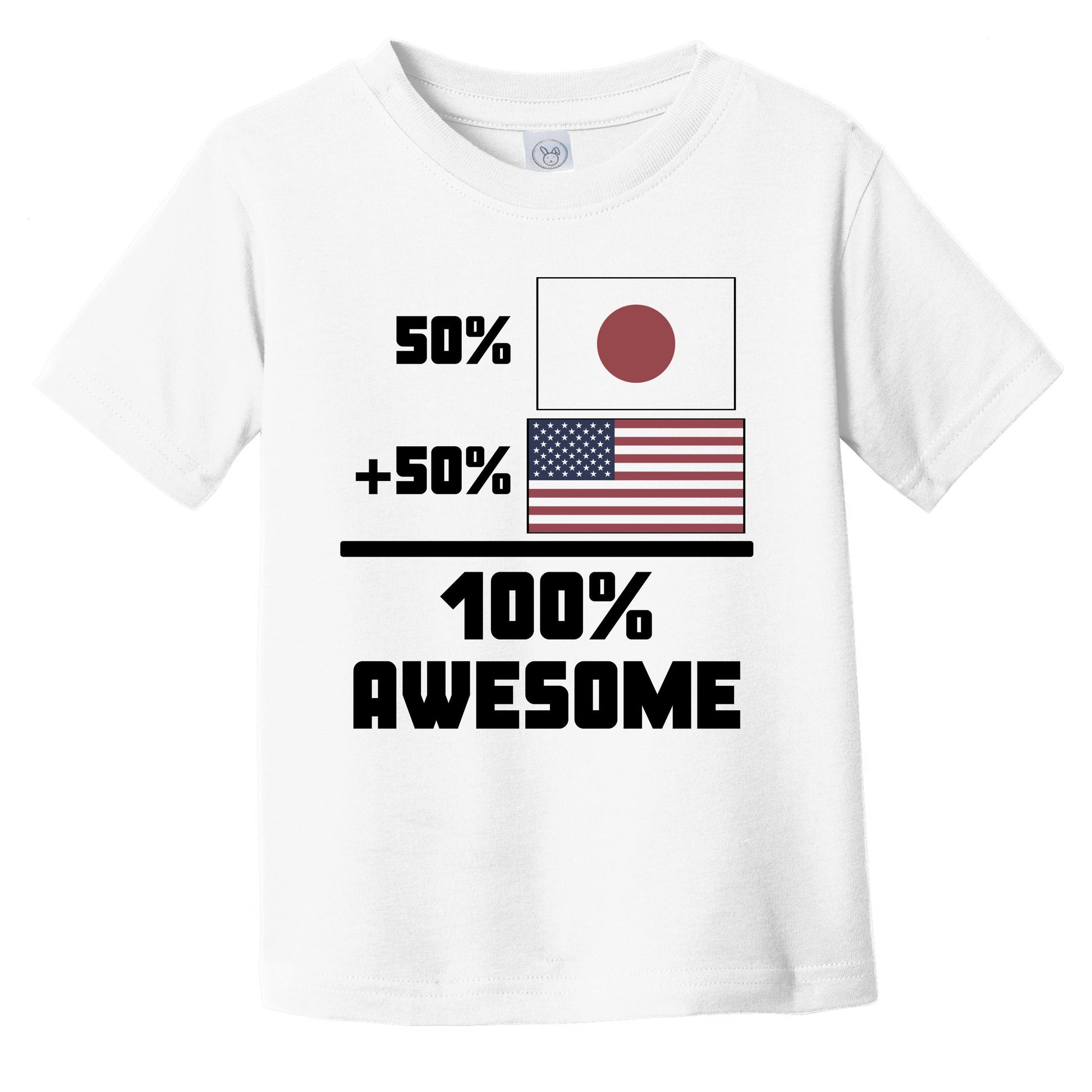 50% Japanese 50% American 100% Awesome Funny Flag Infant Toddler T-Shirt