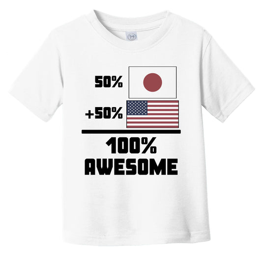 50% Japanese 50% American 100% Awesome Funny Flag Infant Toddler T-Shirt