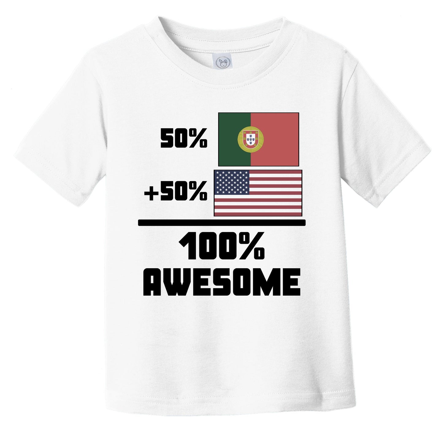 50% Portuguese 50% American 100% Awesome Funny Flag Infant Toddler T-Shirt
