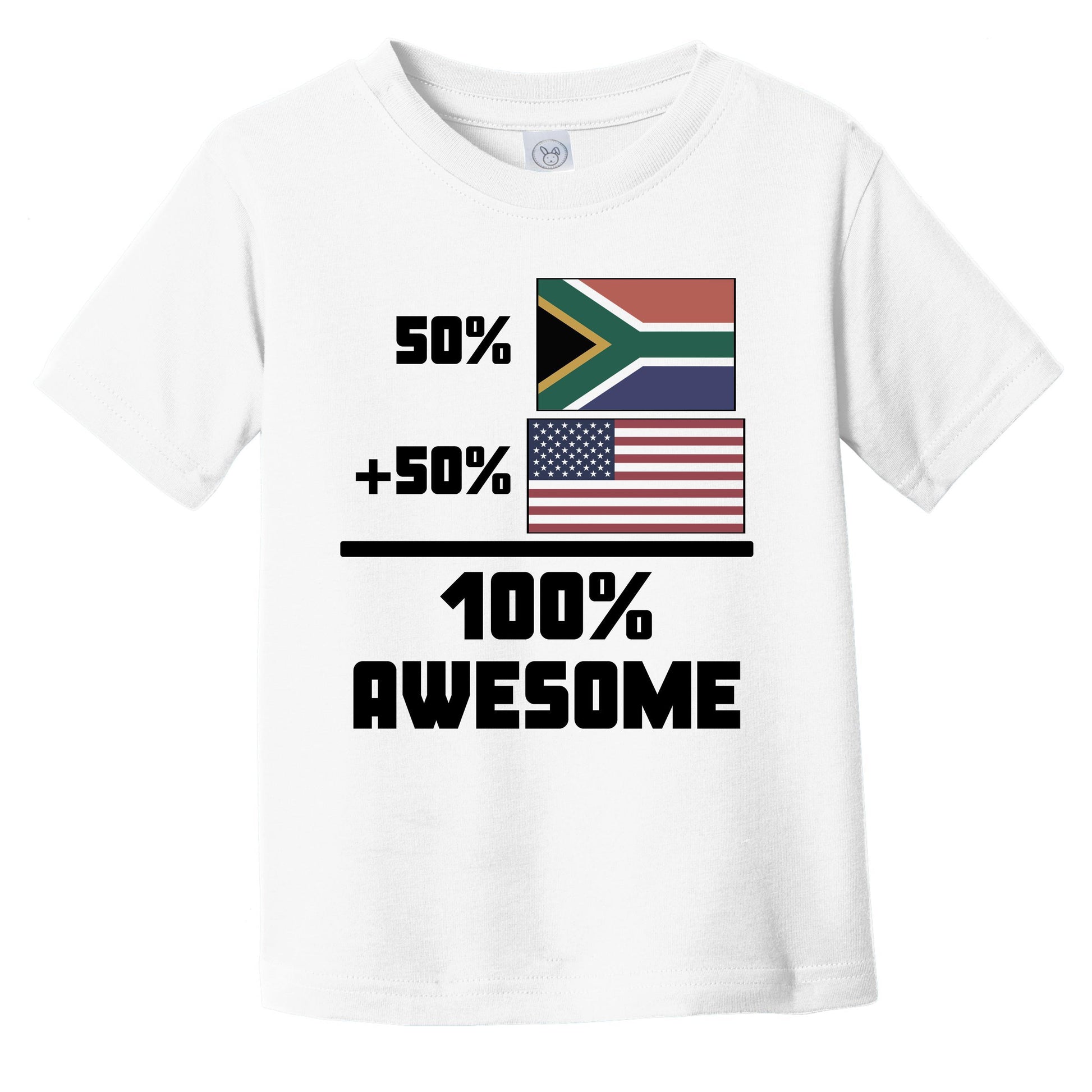 50% South African 50% American 100% Awesome Funny Flag Infant Toddler T-Shirt