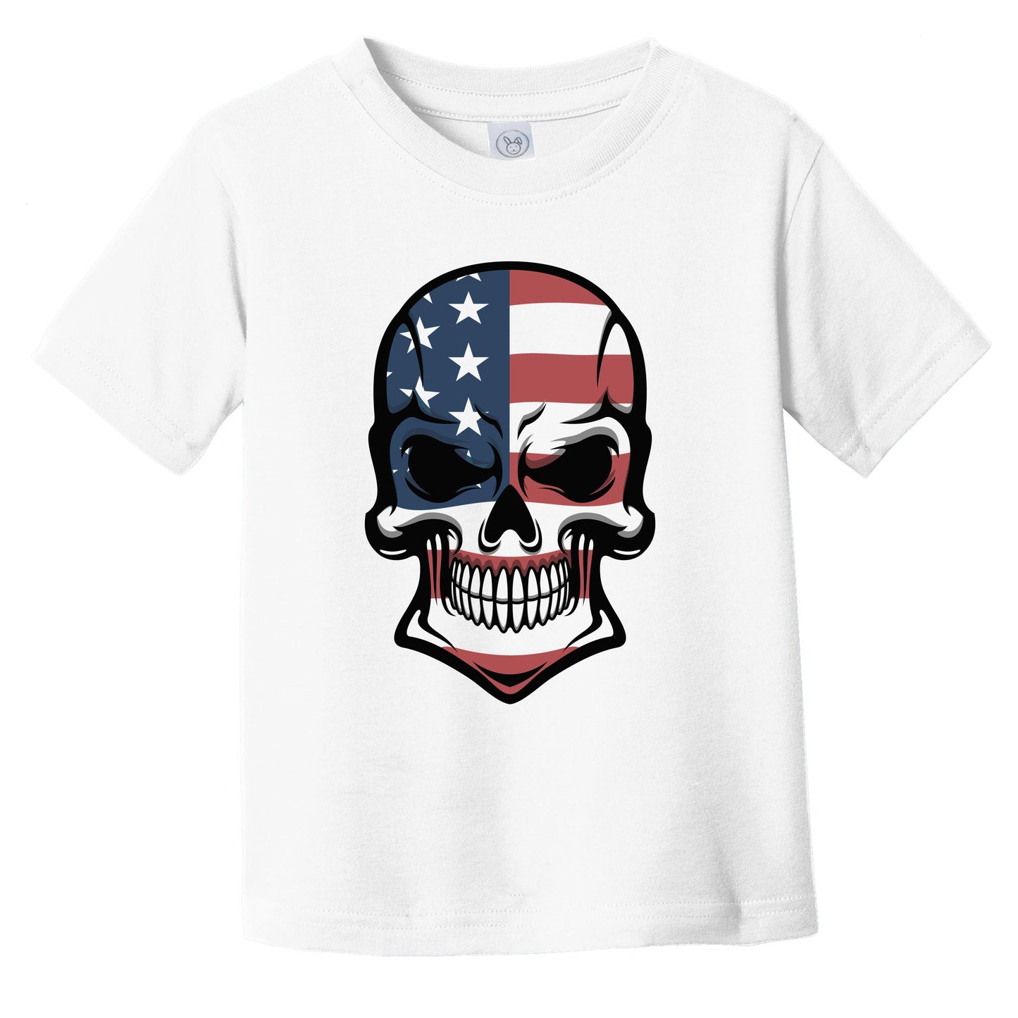 American Flag Skull Cool United States Skull Infant Toddler T-Shirt