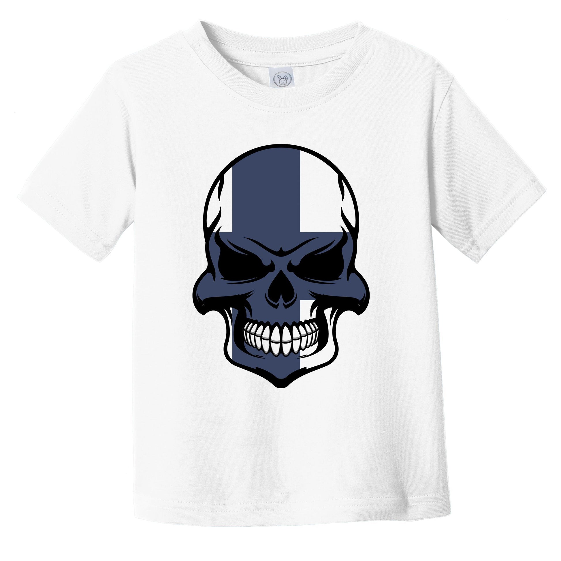 Finnish Flag Skull Cool Finland Skull Infant Toddler T-Shirt