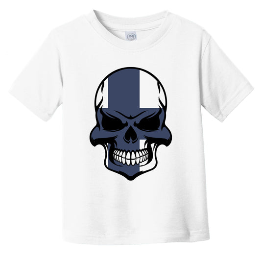 Finnish Flag Skull Cool Finland Skull Infant Toddler T-Shirt
