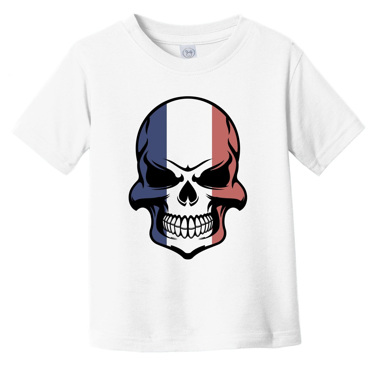 French Flag Skull Cool France Skull Infant Toddler T-Shirt