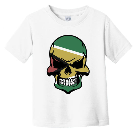 Guyanese Flag Skull Cool Guyana Skull Infant Toddler T-Shirt
