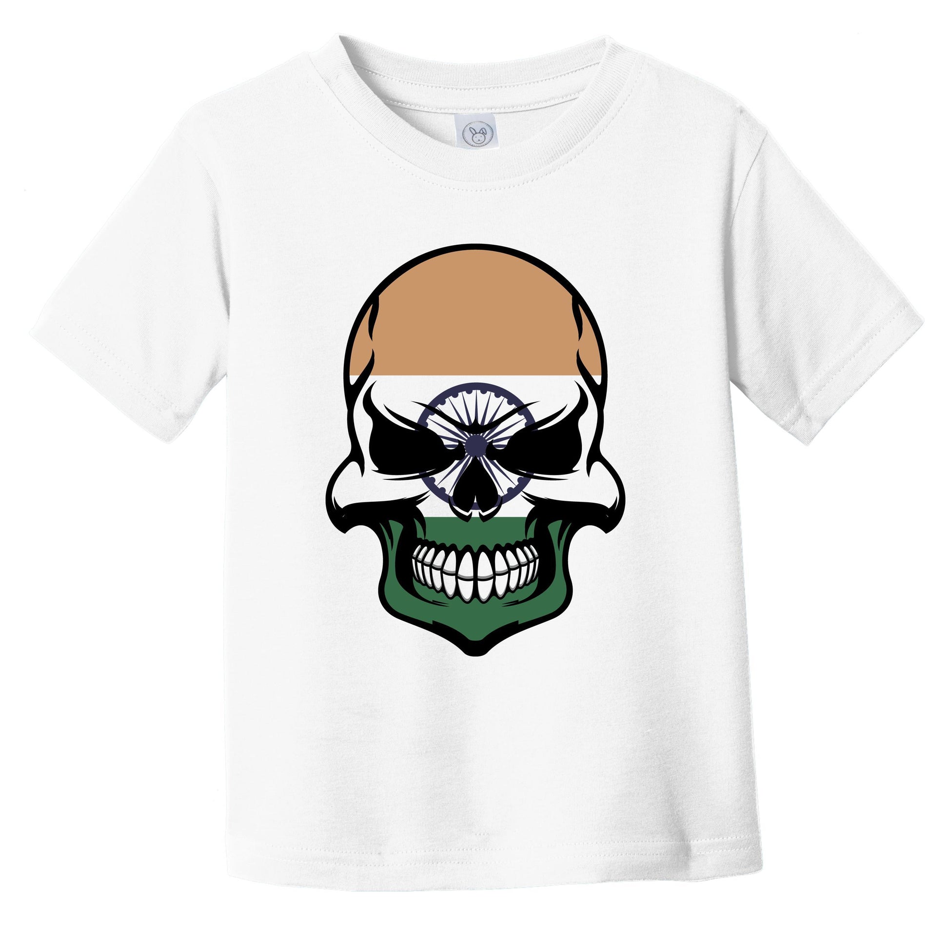 Indian Flag Skull Cool India Skull Infant Toddler T-Shirt