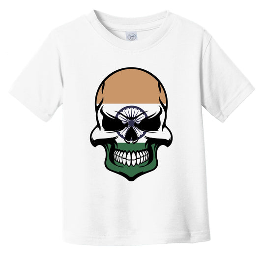 Indian Flag Skull Cool India Skull Infant Toddler T-Shirt