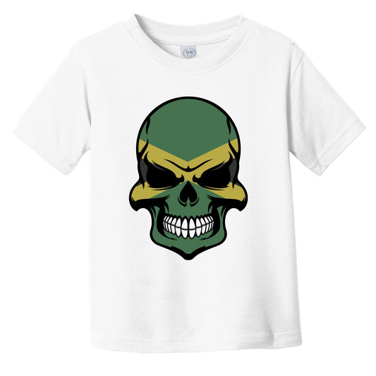 Jamaican Flag Skull Cool Jamaica Skull Infant Toddler T-Shirt