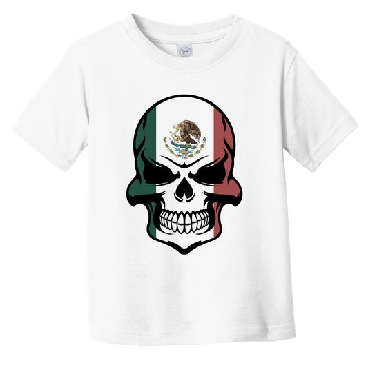 Mexican Flag Skull Cool Day Of The Dead Skull Infant Toddler T-Shirt