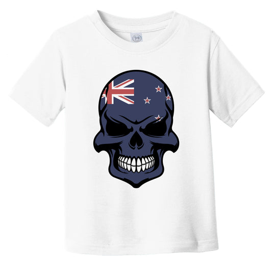 Kiwi Flag Skull Cool New Zealand Skull Infant Toddler T-Shirt