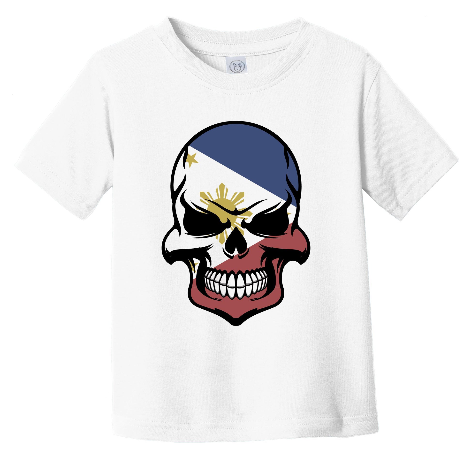 Filipino Flag Skull Cool Philippines Skull Infant Toddler T-Shirt
