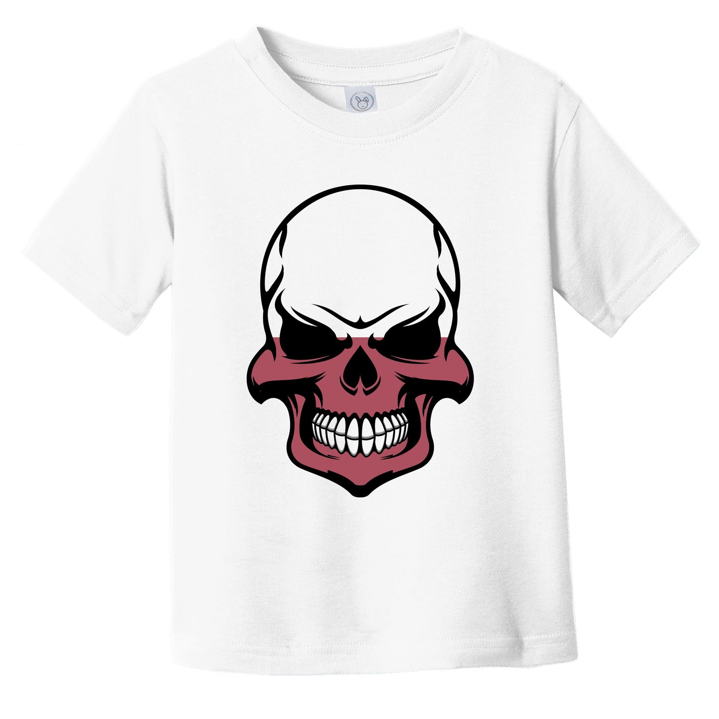 Polish Flag Skull Cool Poland Skull Infant Toddler T-Shirt
