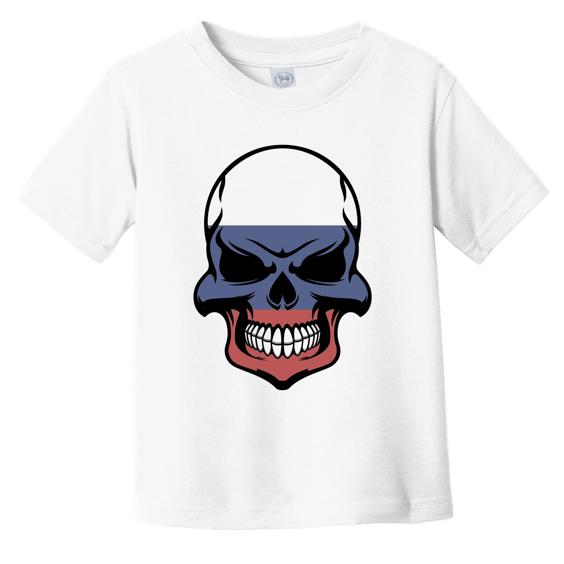 Russian Flag Skull Cool Russia Skull Infant Toddler T-Shirt