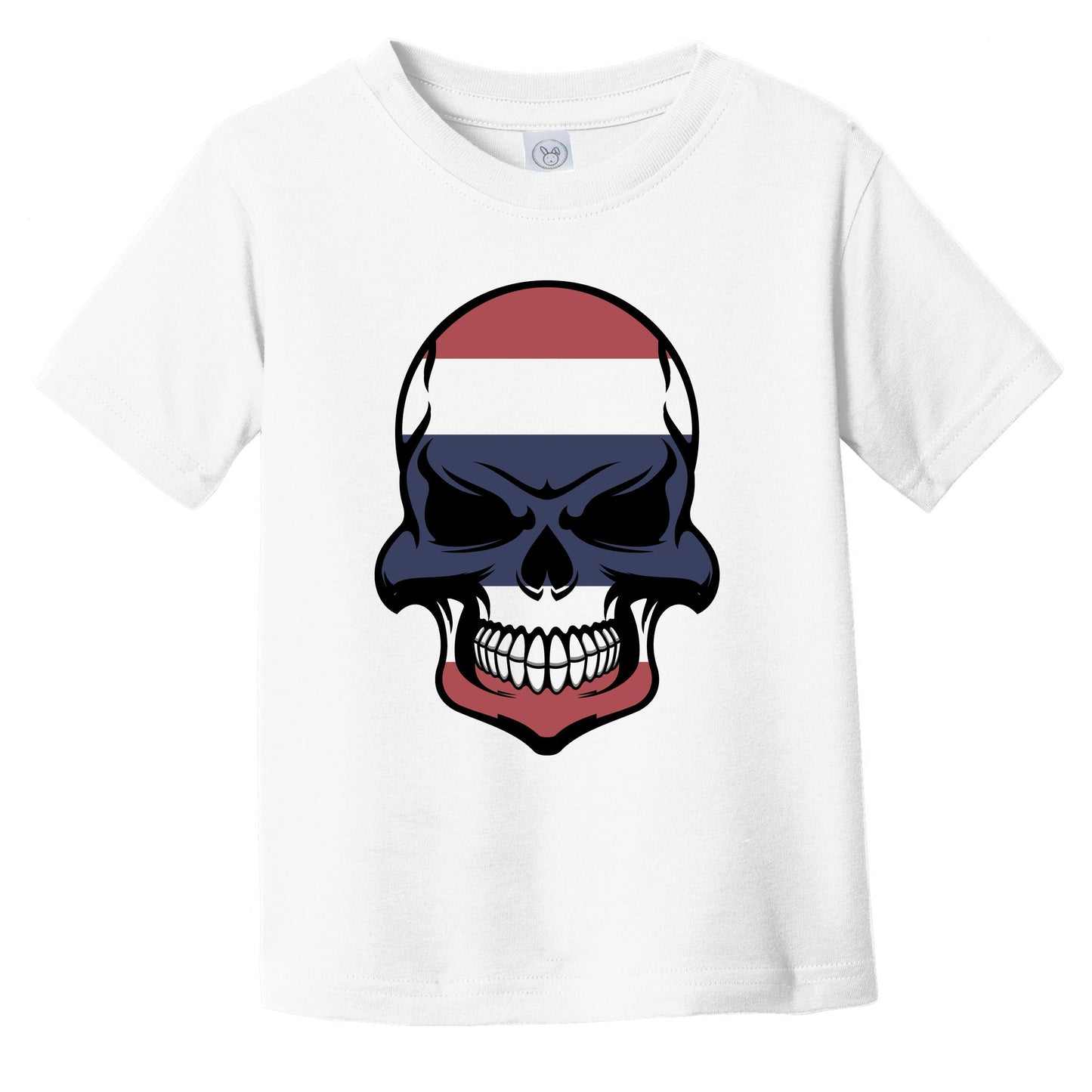 Thai Flag Skull Cool Thailand Skull Infant Toddler T-Shirt