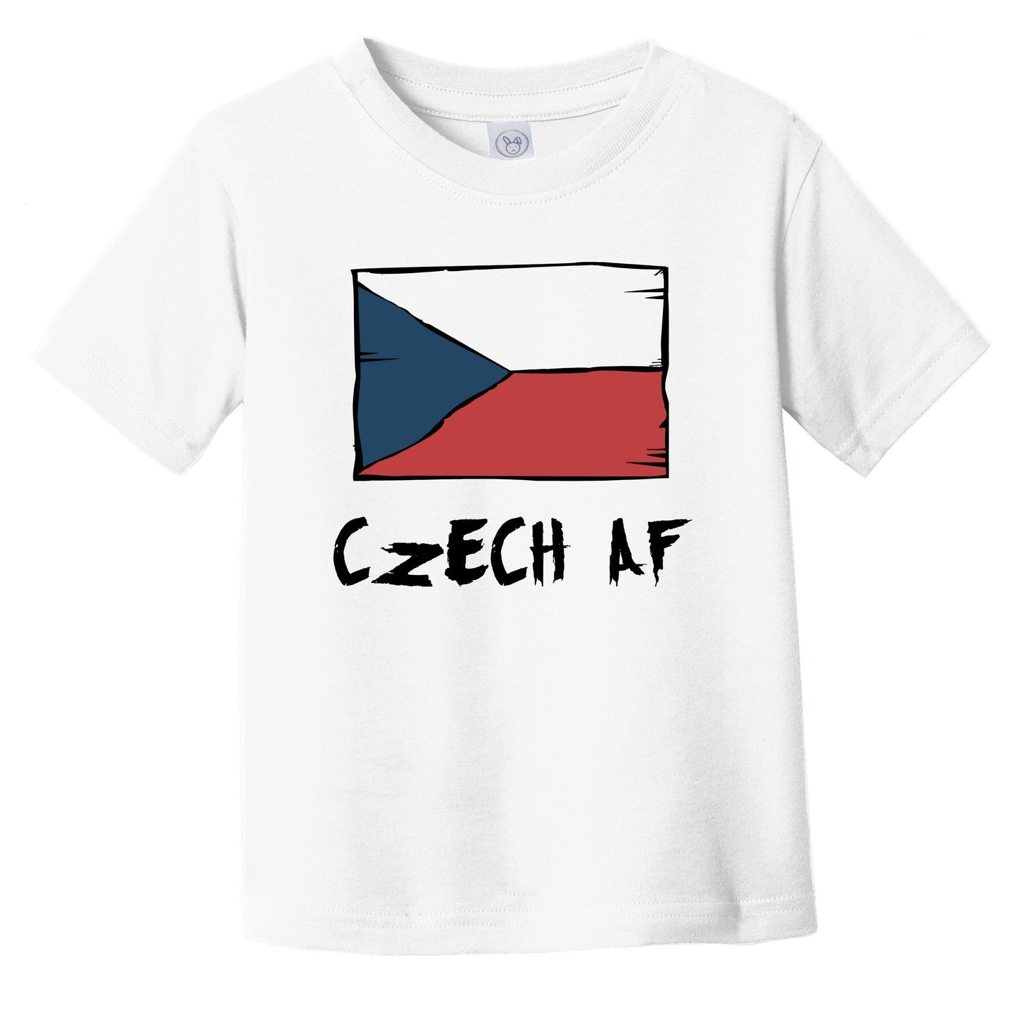 Czech AF Funny Czech Republic Flag Infant Toddler T-Shirt