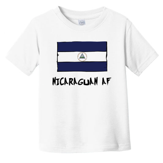 Nicaraguan AF Funny Nicaragua Flag Infant Toddler T-Shirt