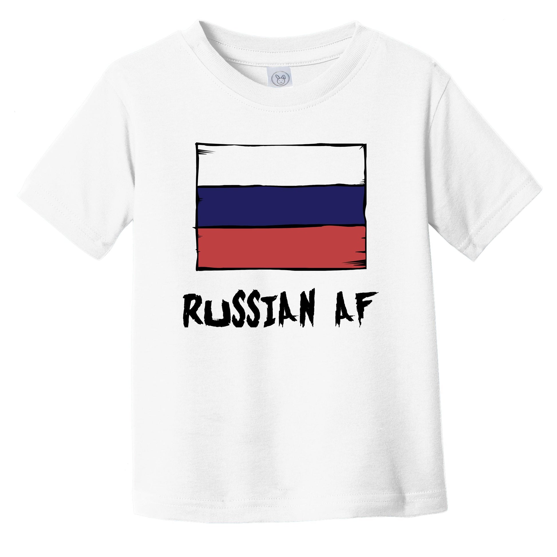 Russian AF Funny Russia Flag Infant Toddler T-Shirt