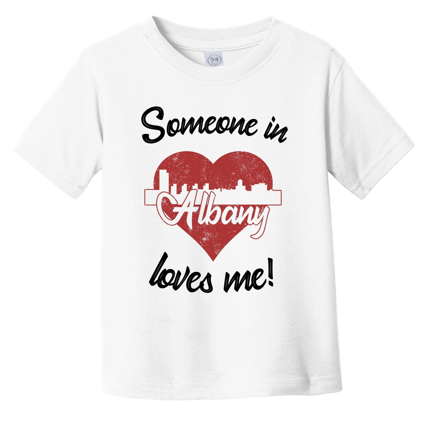 Someone In Albany Loves Me Red Heart Skyline Infant Toddler T-Shirt