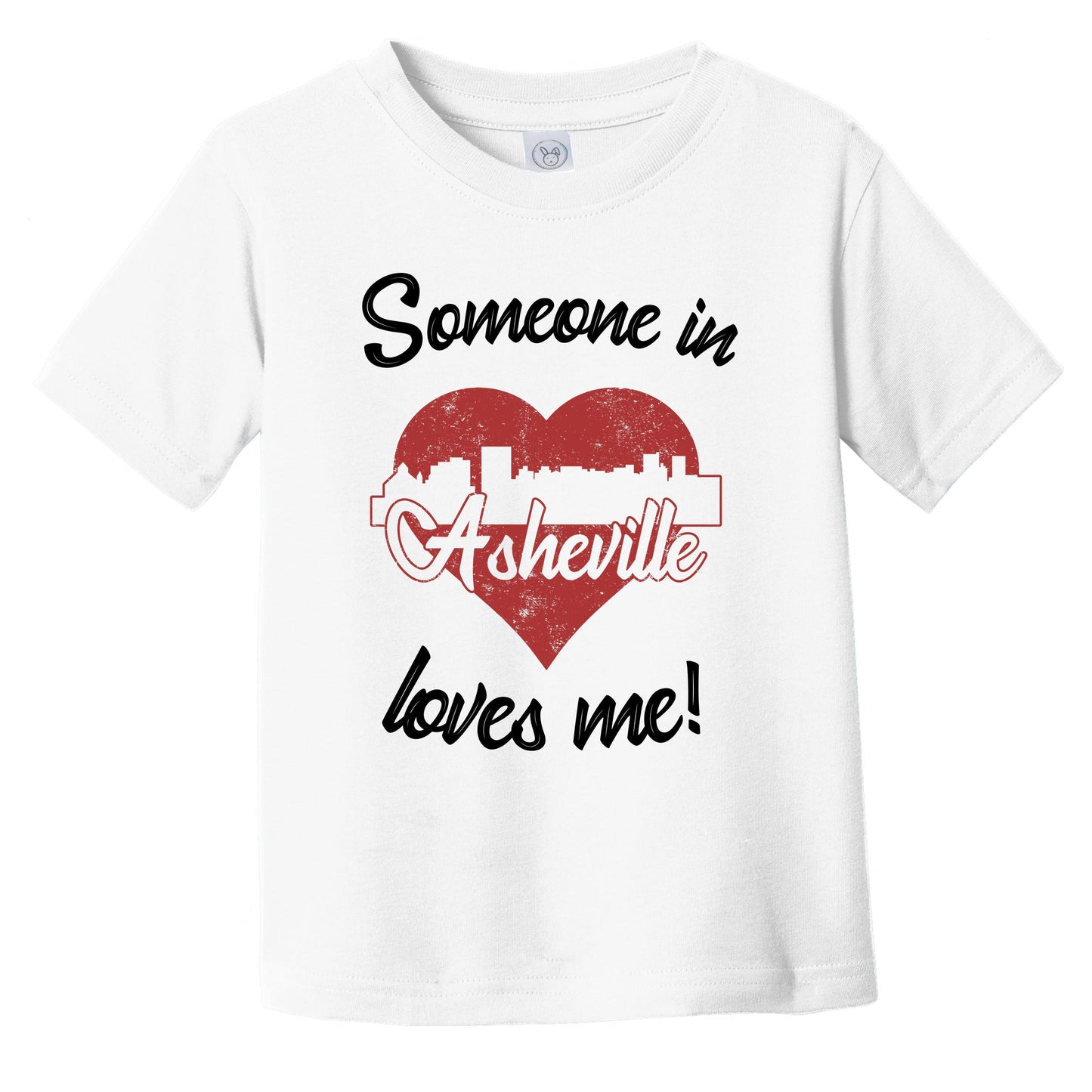 Someone In Asheville Loves Me Red Heart Skyline Infant Toddler T-Shirt