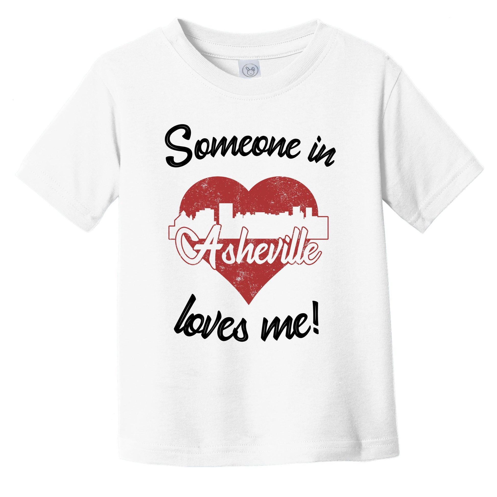 Someone In Asheville Loves Me Red Heart Skyline Infant Toddler T-Shirt
