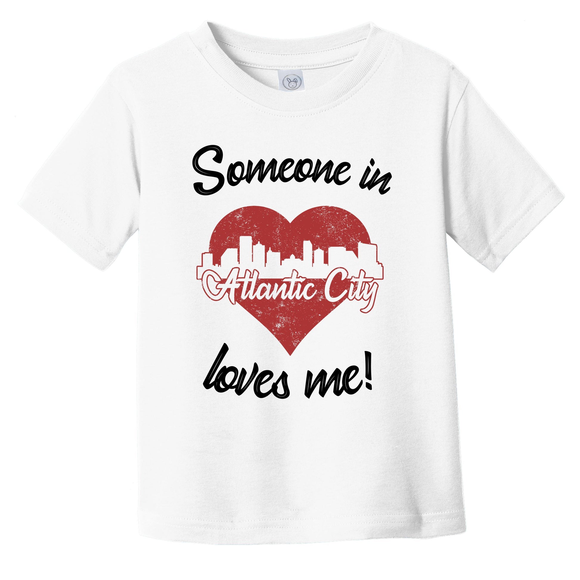 Someone In Atlantic City Loves Me Red Heart Skyline Infant Toddler T-Shirt