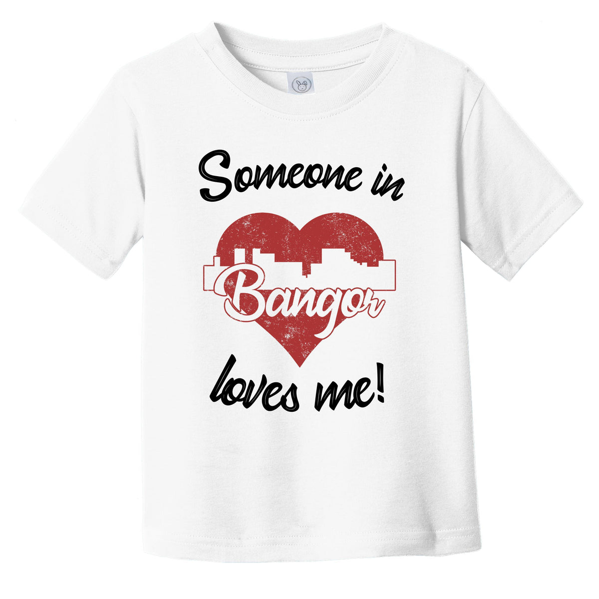 Someone In Bangor Loves Me Red Heart Skyline Infant Toddler T-Shirt