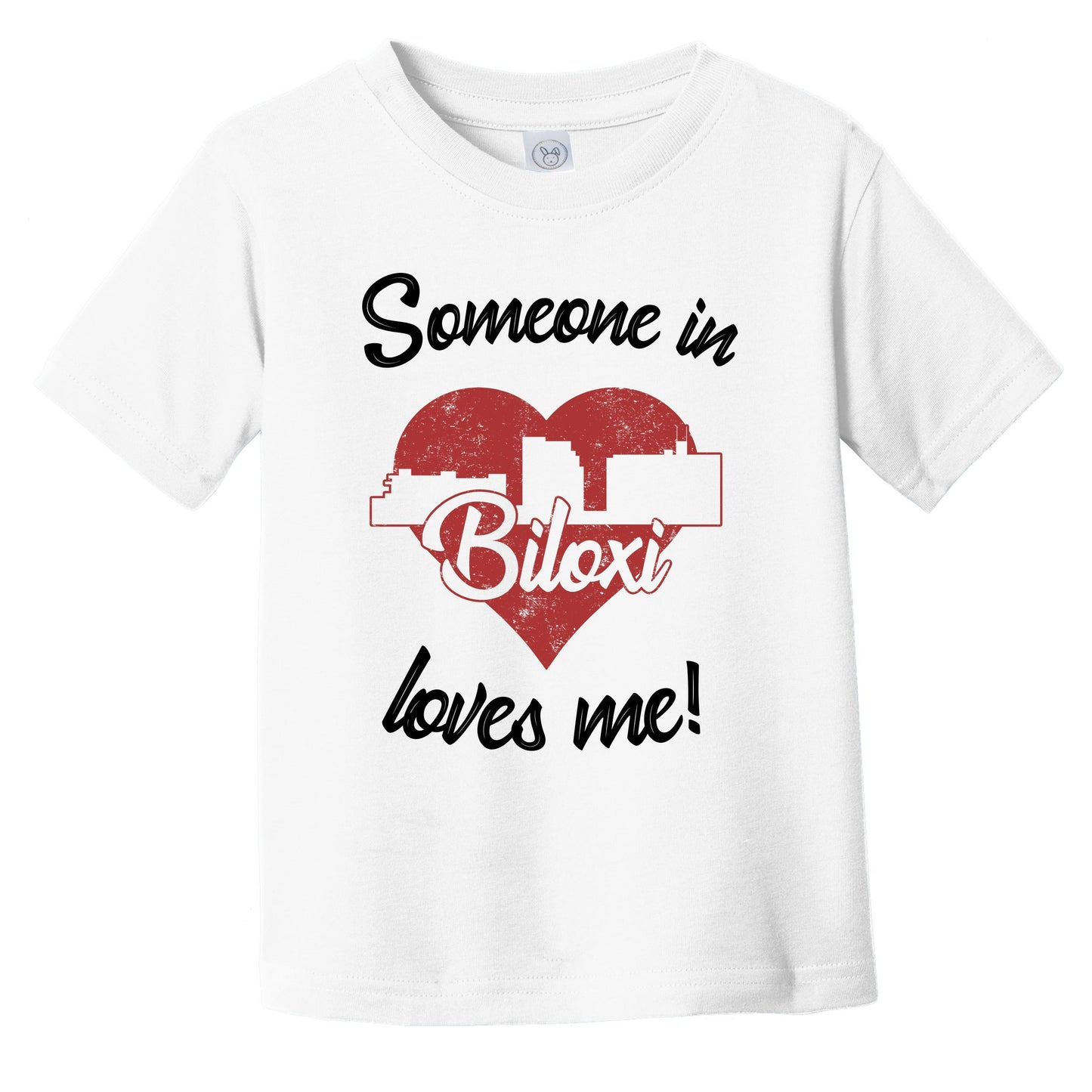 Someone In Biloxi Loves Me Red Heart Skyline Infant Toddler T-Shirt