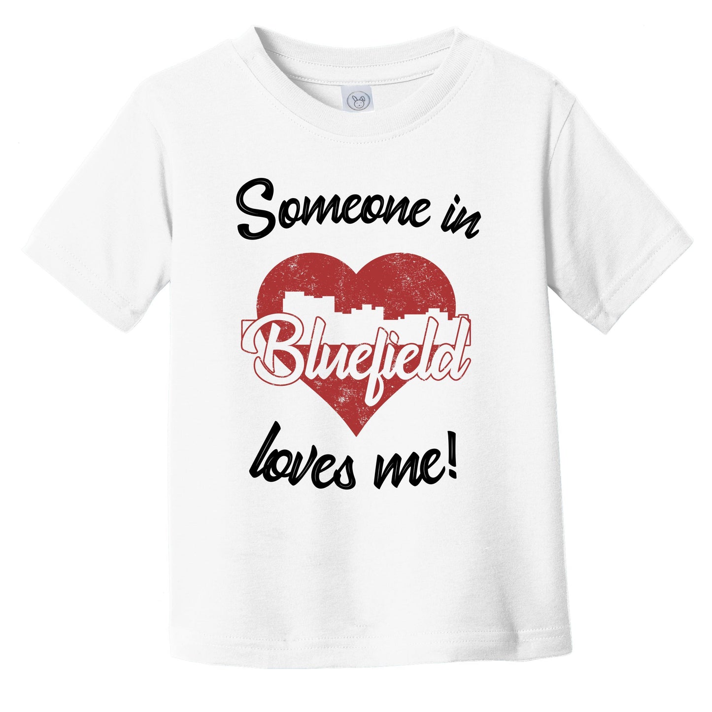 Someone In Bluefield Loves Me Red Heart Skyline Infant Toddler T-Shirt