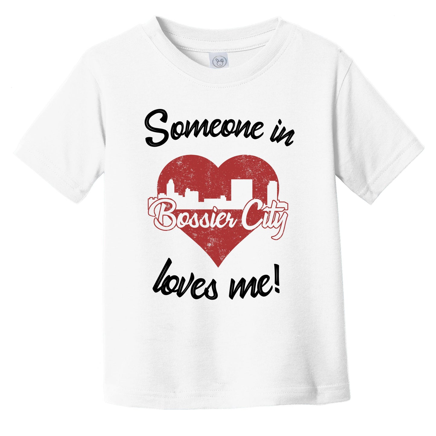 Someone In Bossier City Loves Me Red Heart Skyline Infant Toddler T-Shirt