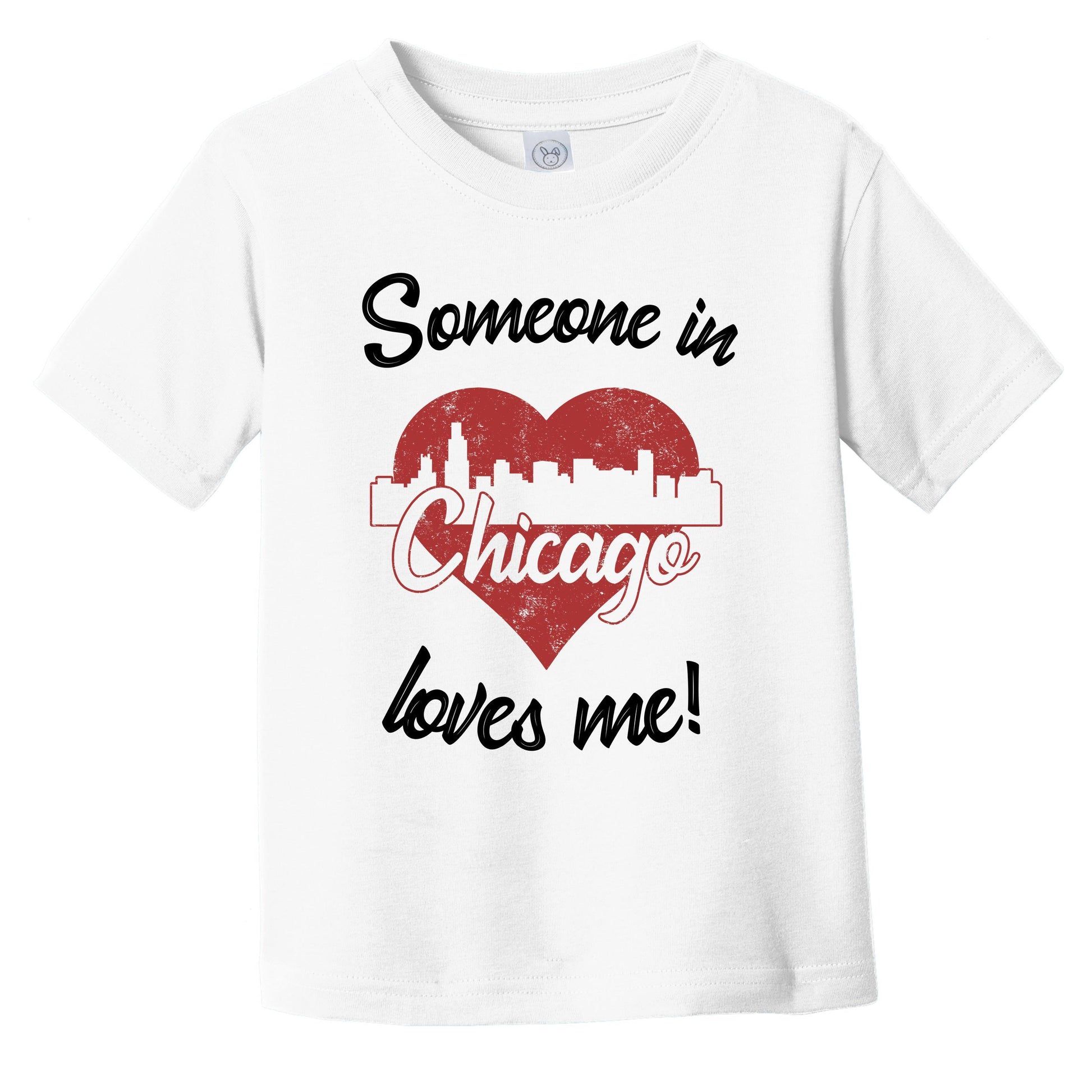 Someone In Chicago Loves Me Red Heart Skyline Infant Toddler T-Shirt