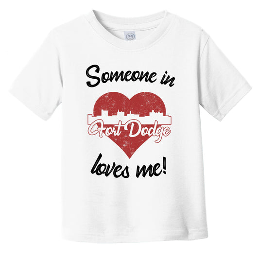 Someone In Fort Dodge Loves Me Red Heart Skyline Infant Toddler T-Shirt