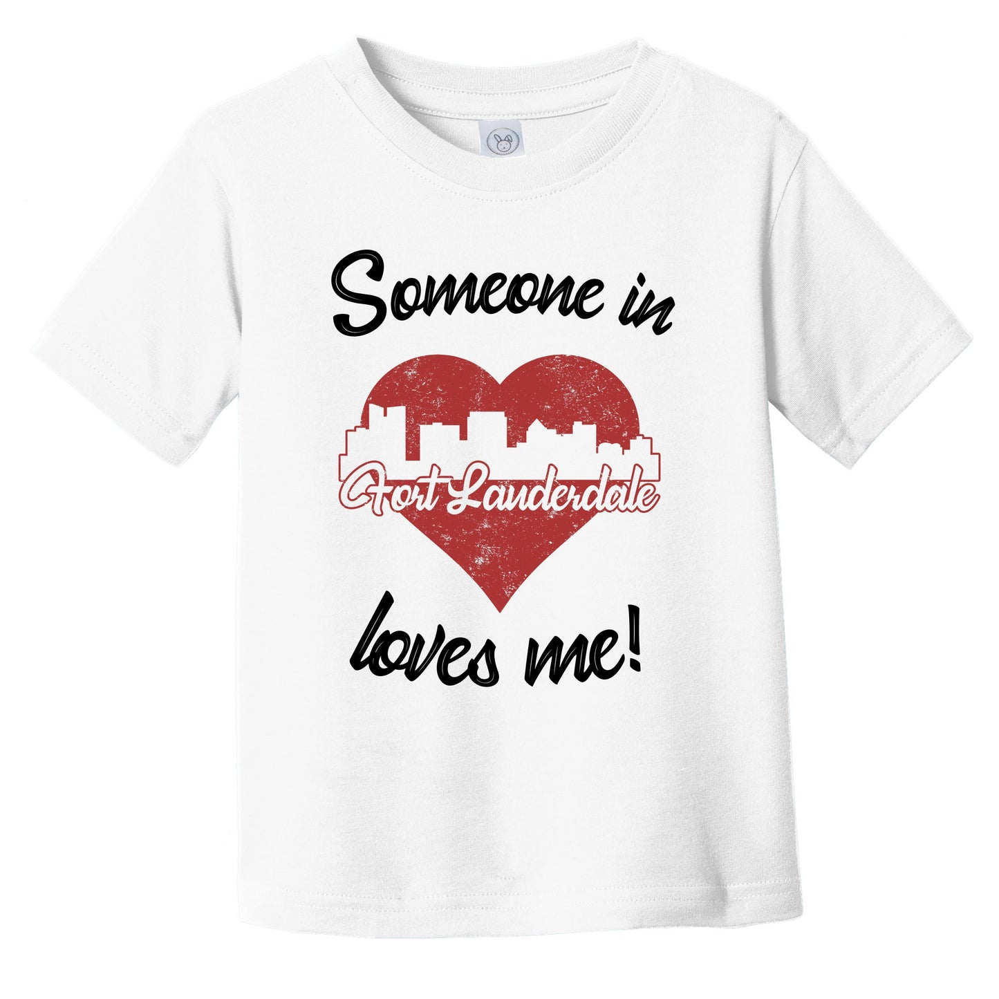 Someone In Fort Lauderdale Loves Me Red Heart Skyline Infant Toddler T-Shirt