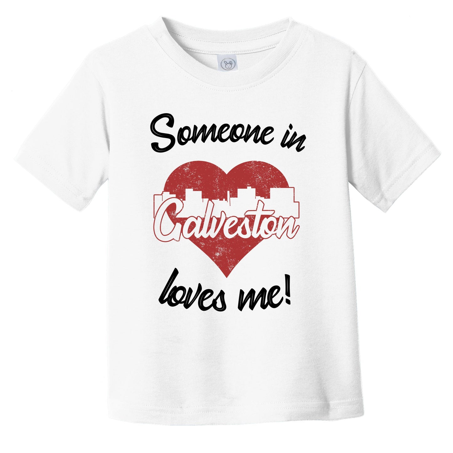 Someone In Galveston Loves Me Red Heart Skyline Infant Toddler T-Shirt