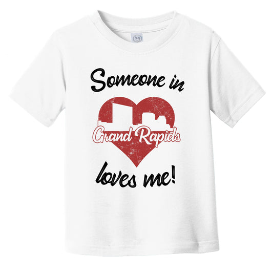 Someone In Grand Rapids Loves Me Red Heart Skyline Infant Toddler T-Shirt
