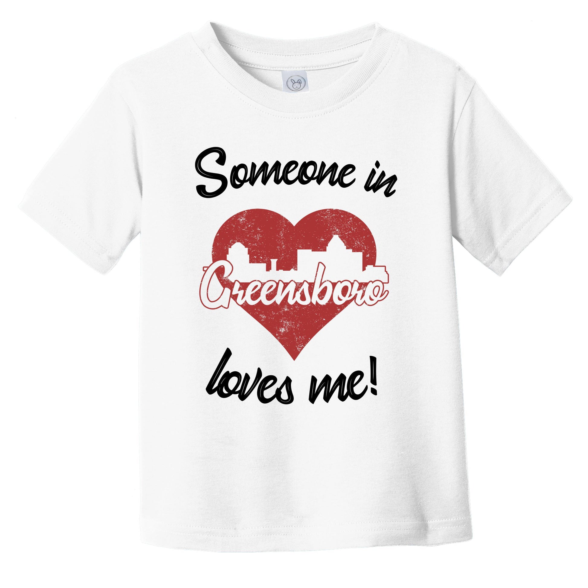Someone In Greensboro Loves Me Red Heart Skyline Infant Toddler T-Shirt