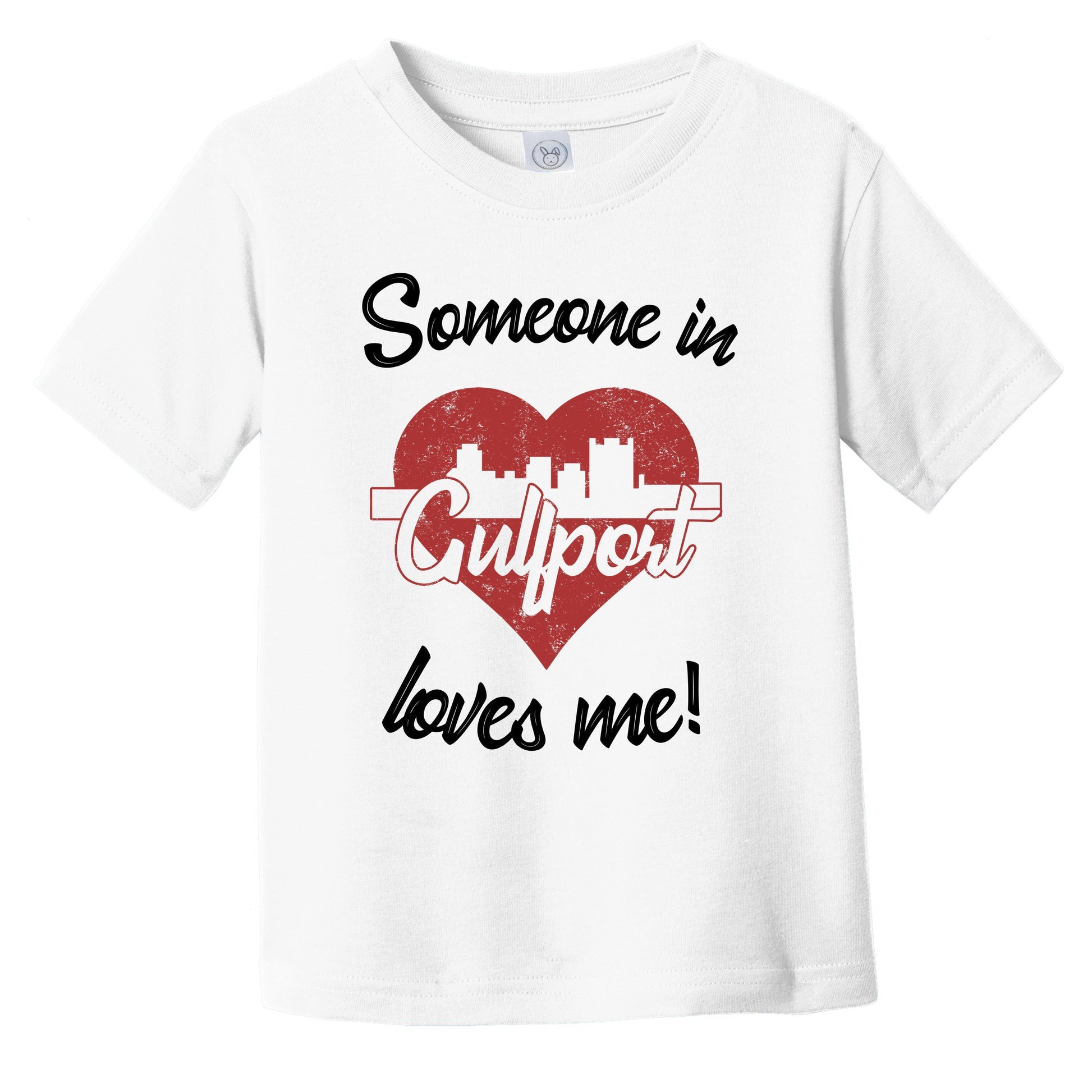 Someone In Gulfport Loves Me Red Heart Skyline Infant Toddler T-Shirt
