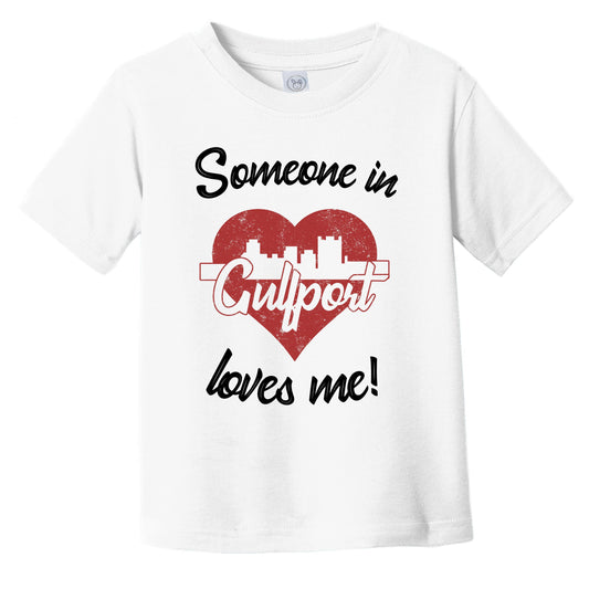 Someone In Gulfport Loves Me Red Heart Skyline Infant Toddler T-Shirt