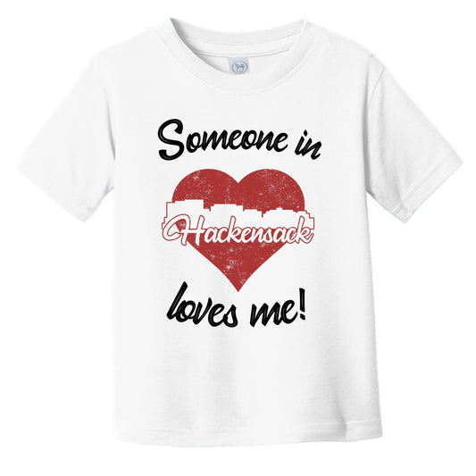 Someone In Hackensack Loves Me Red Heart Skyline Infant Toddler T-Shirt