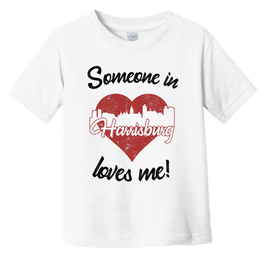Someone In Harrisburg Loves Me Red Heart Skyline Infant Toddler T-Shirt