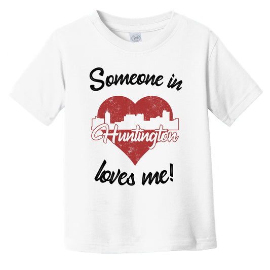 Someone In Huntington Loves Me Red Heart Skyline Infant Toddler T-Shirt