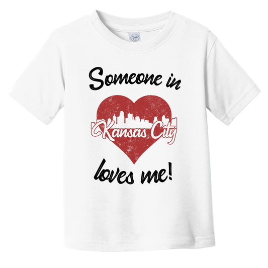 Someone In Kansas City Loves Me Red Heart Skyline Infant Toddler T-Shirt
