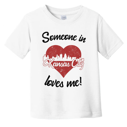 Someone In Kansas City Loves Me Red Heart Skyline Infant Toddler T-Shirt