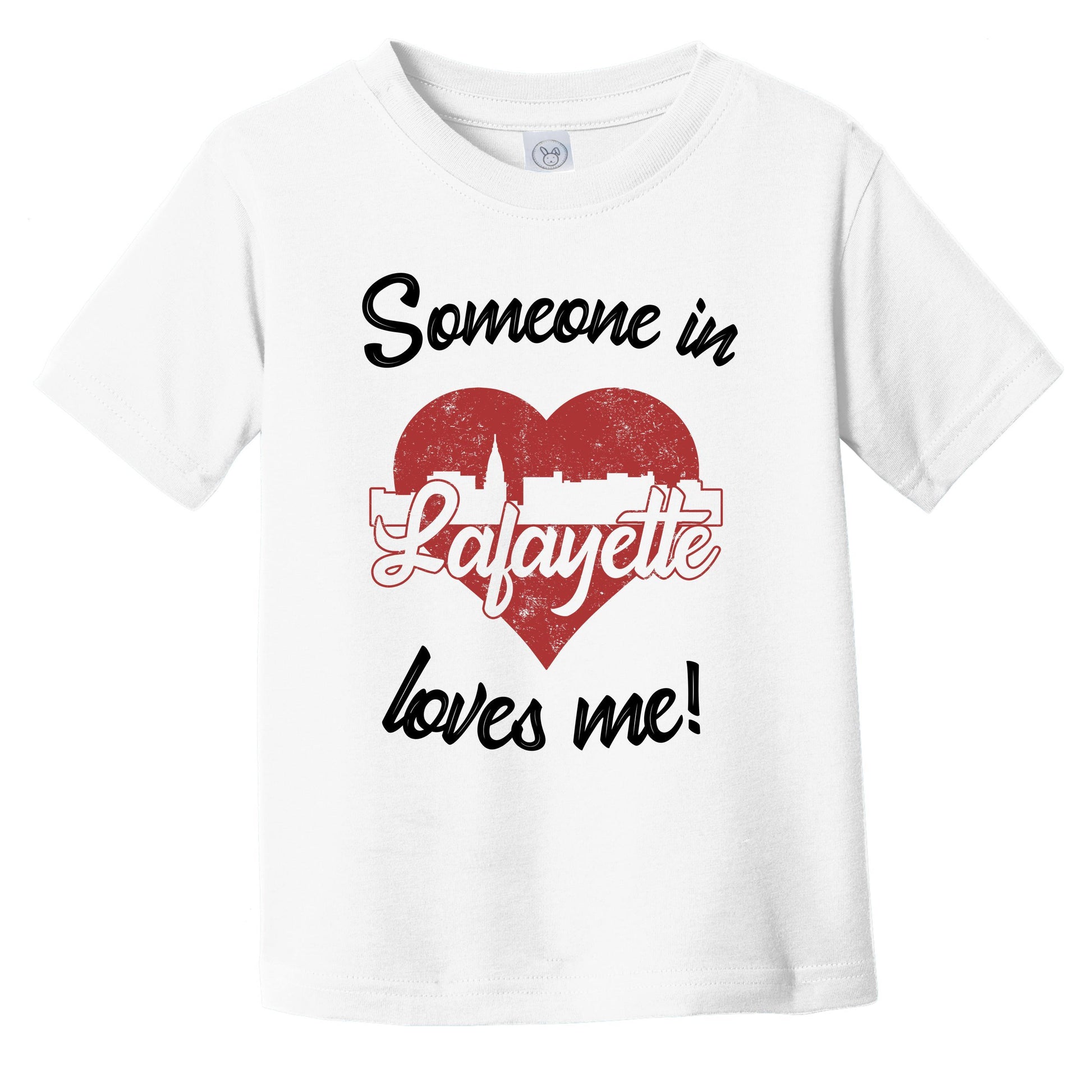 Someone In Lafayette Loves Me Red Heart Skyline Infant Toddler T-Shirt
