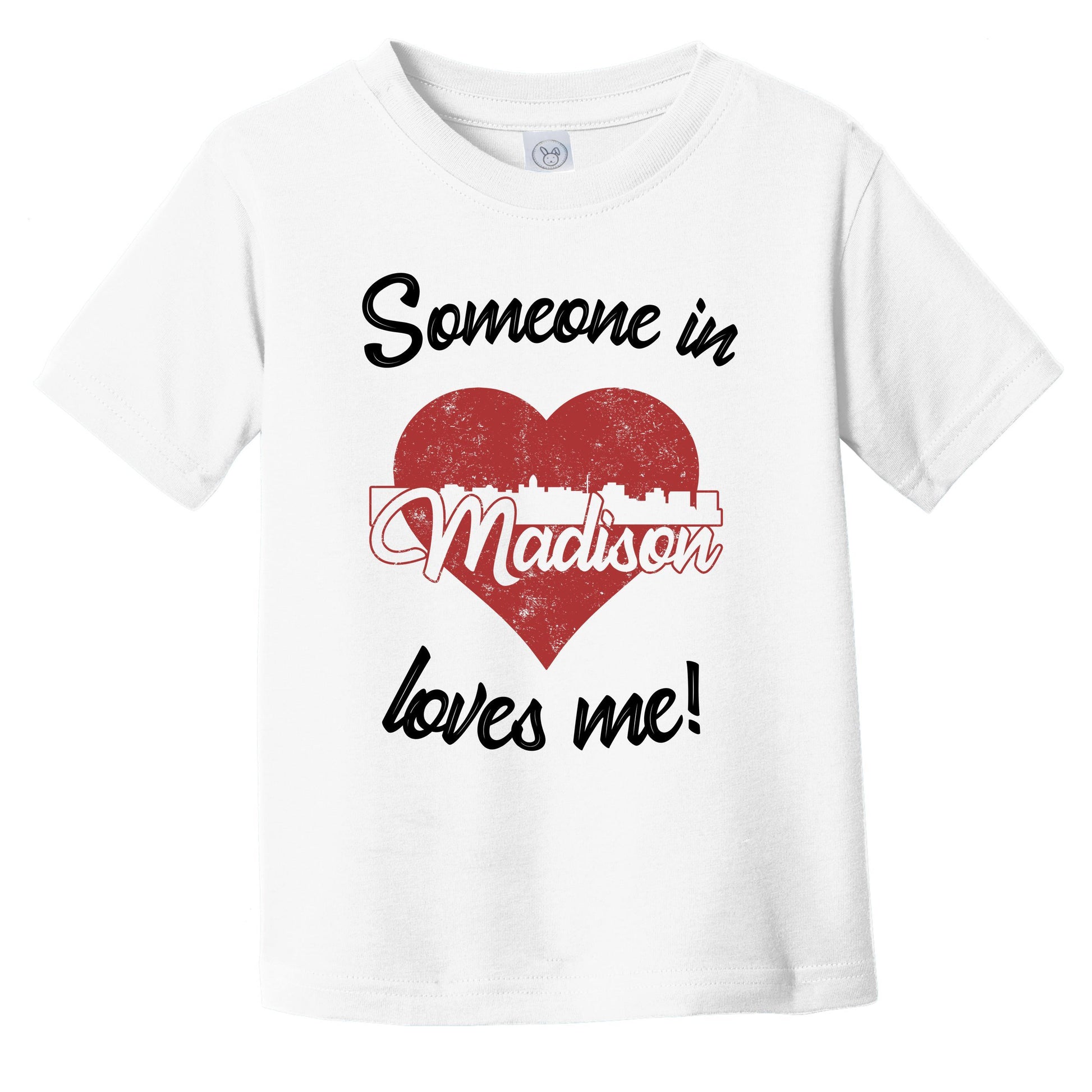 Someone In Madison Loves Me Red Heart Skyline Infant Toddler T-Shirt