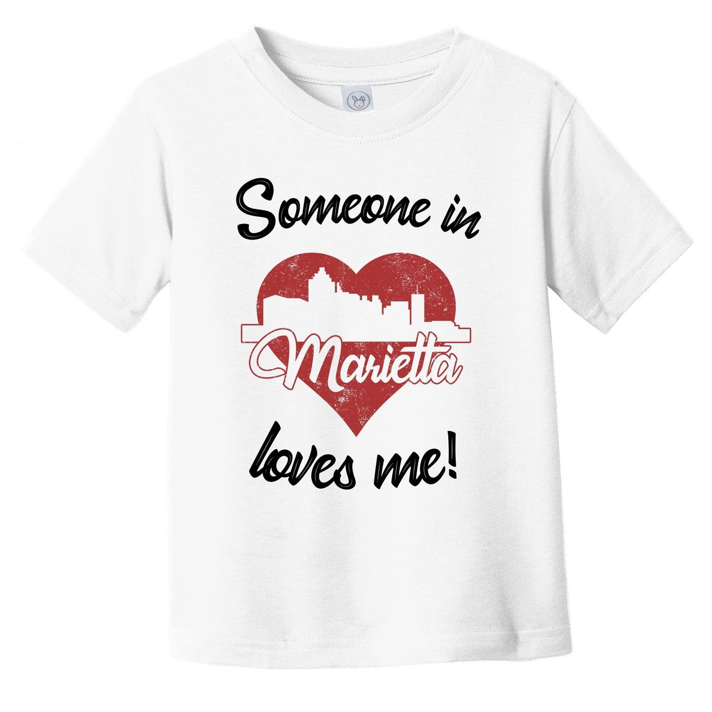 Someone In Marietta Loves Me Red Heart Skyline Infant Toddler T-Shirt