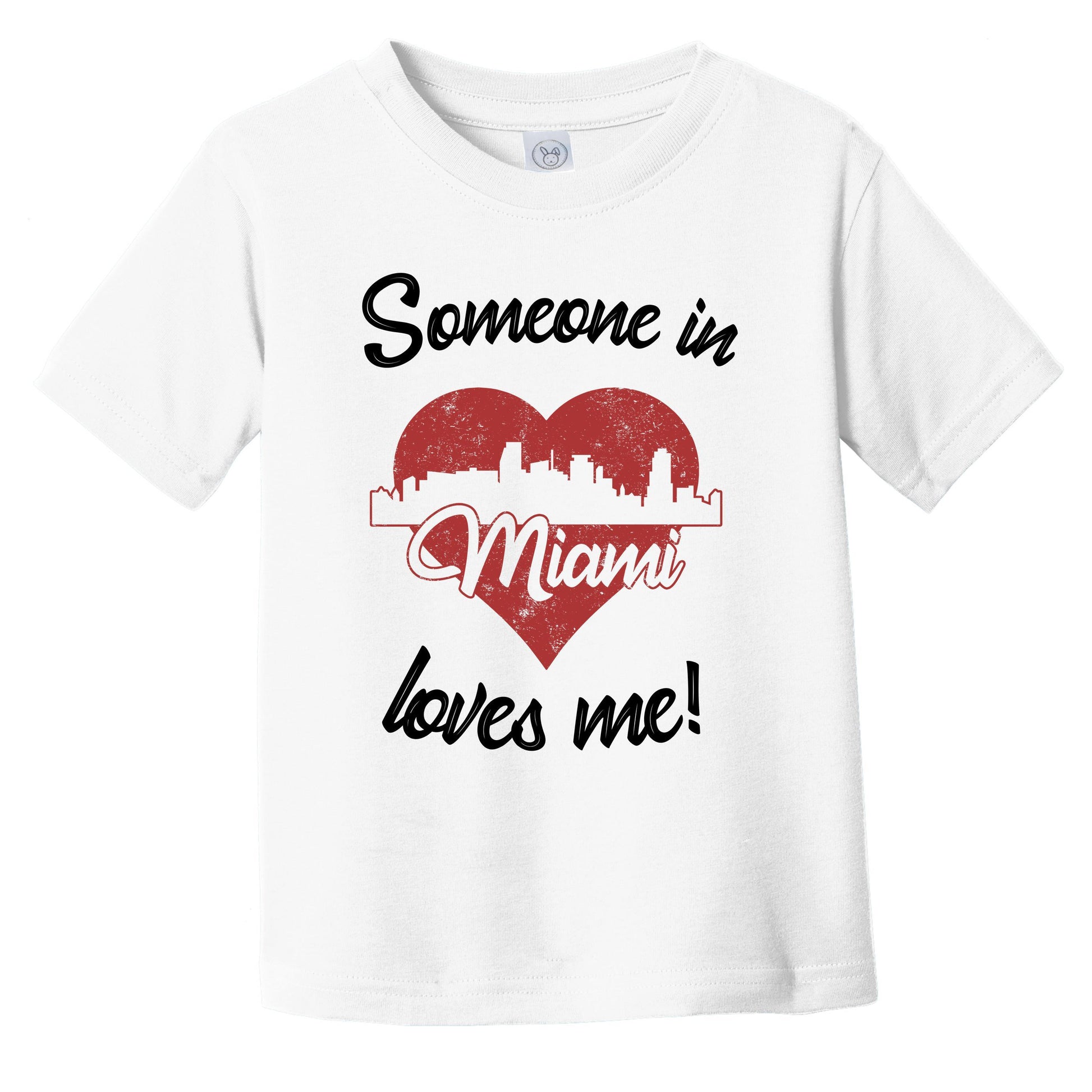 Someone In Miami Loves Me Red Heart Skyline Infant Toddler T-Shirt