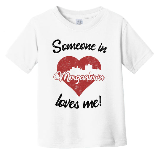 Someone In Morgantown Loves Me Red Heart Skyline Infant Toddler T-Shirt