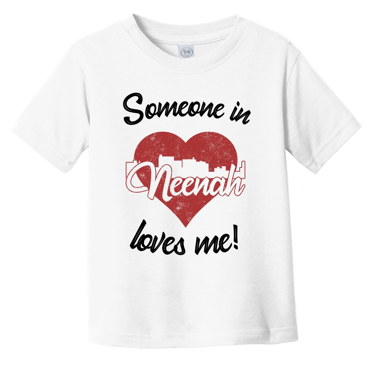 Someone In Neenah Loves Me Red Heart Skyline Infant Toddler T-Shirt