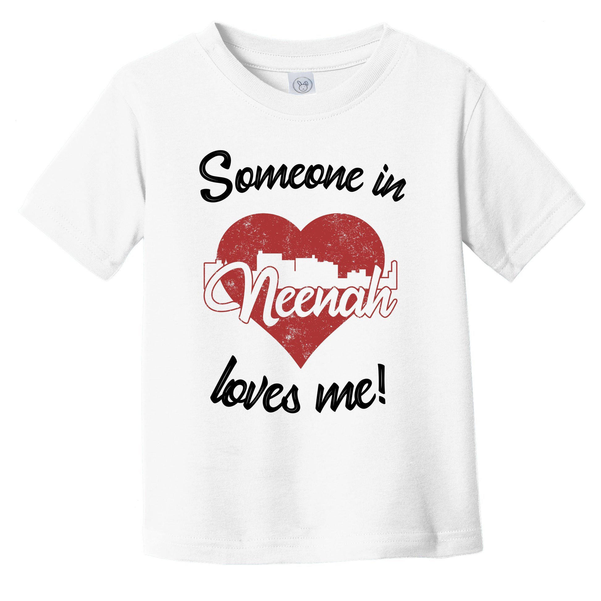Someone In Neenah Loves Me Red Heart Skyline Infant Toddler T-Shirt