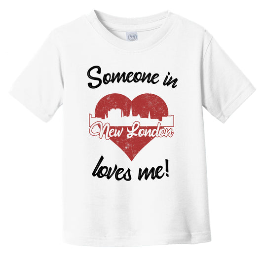 Someone In New London Loves Me Red Heart Skyline Infant Toddler T-Shirt